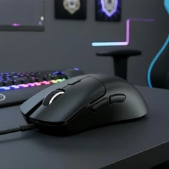 Mouse Gaming Attack Shark R1 400IPS 40G, 80M cliques, PC escritório, vermelho/preto/branco