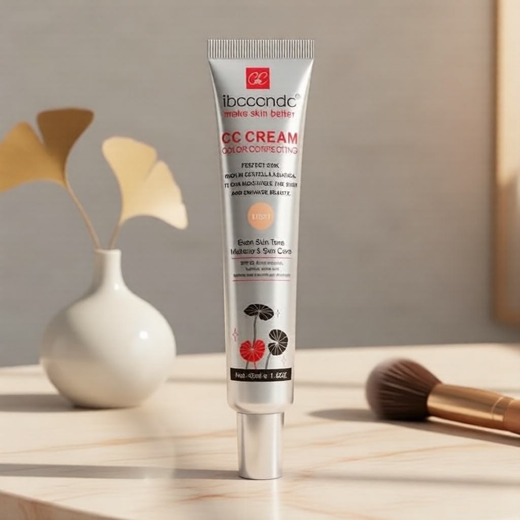 45ml Creme CC Centella de Reparação, Corretivo de Cobertura Natural, Base Líquida Clareadora, Presente de Férias