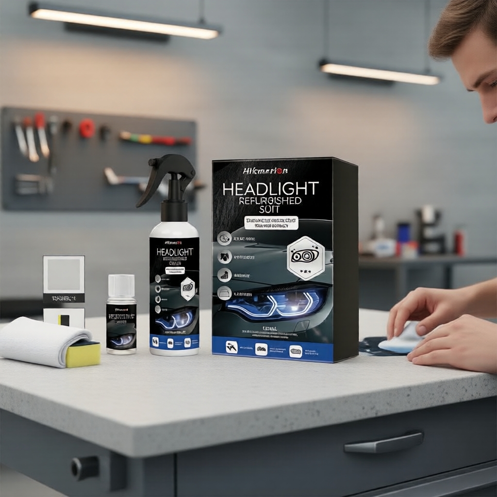 Kit de Restauração de Faróis com Copolímero de Silicone Amino e Etileno – Proteção Transparente