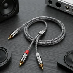 Cabo Riksoin RCA para 2RCA Subwoofer, Cabo Adaptador RCA Y Bi-Direcional 2RCA para 1RCA