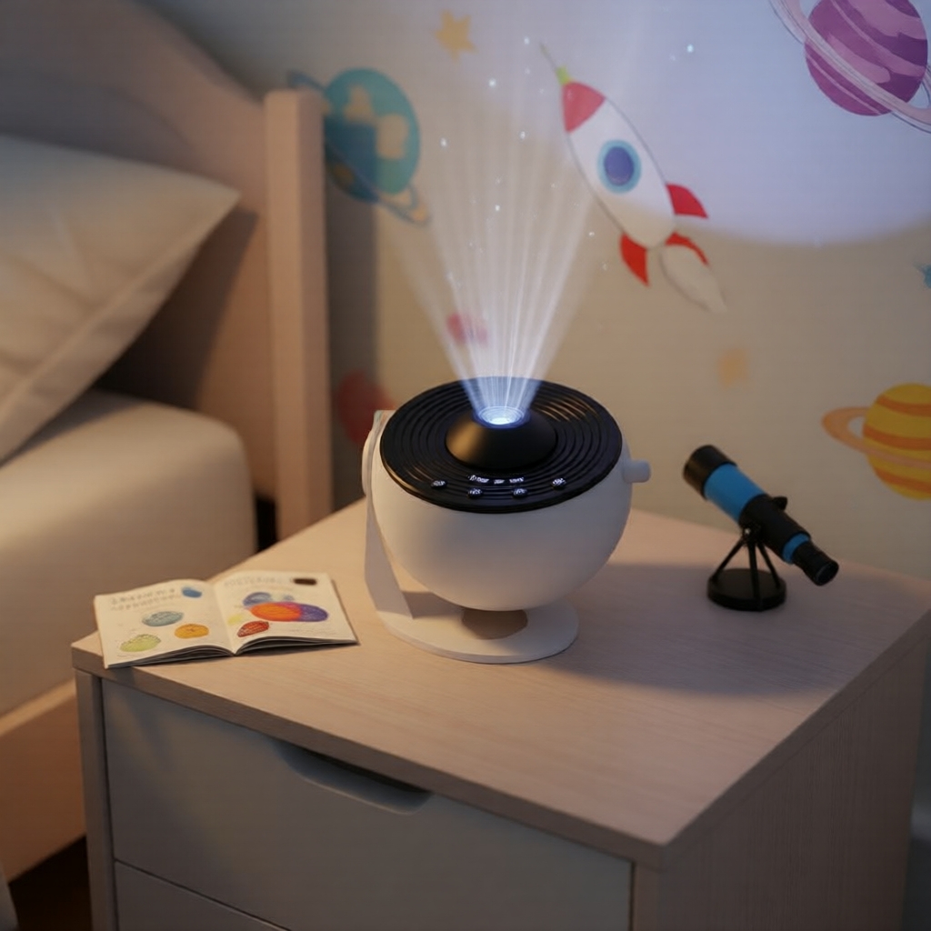 Projetor de Estrelas 4K HD 360° com Luz Noturna para Quarto - Luminária Romântica de Galáxia, Presente para Crianças e