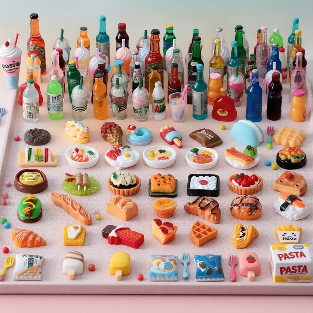 Conjunto de comida e bebida em miniatura para BJD de 11,5 polegadas (30 cm) e cozinha de casa de boneca 1:12, compatível