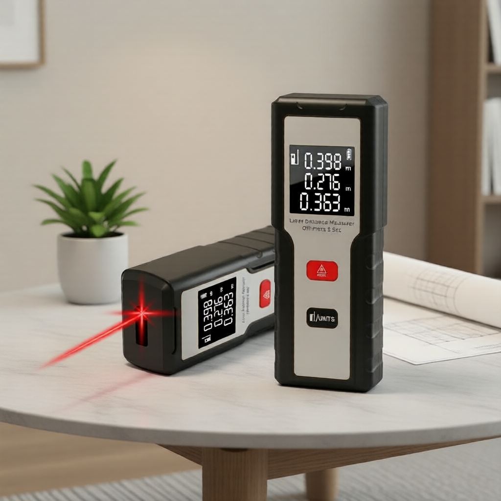 Mini Medidor de Distância a Laser 30-60 m, com retroiluminação HD e peça única, para construção e uso doméstico