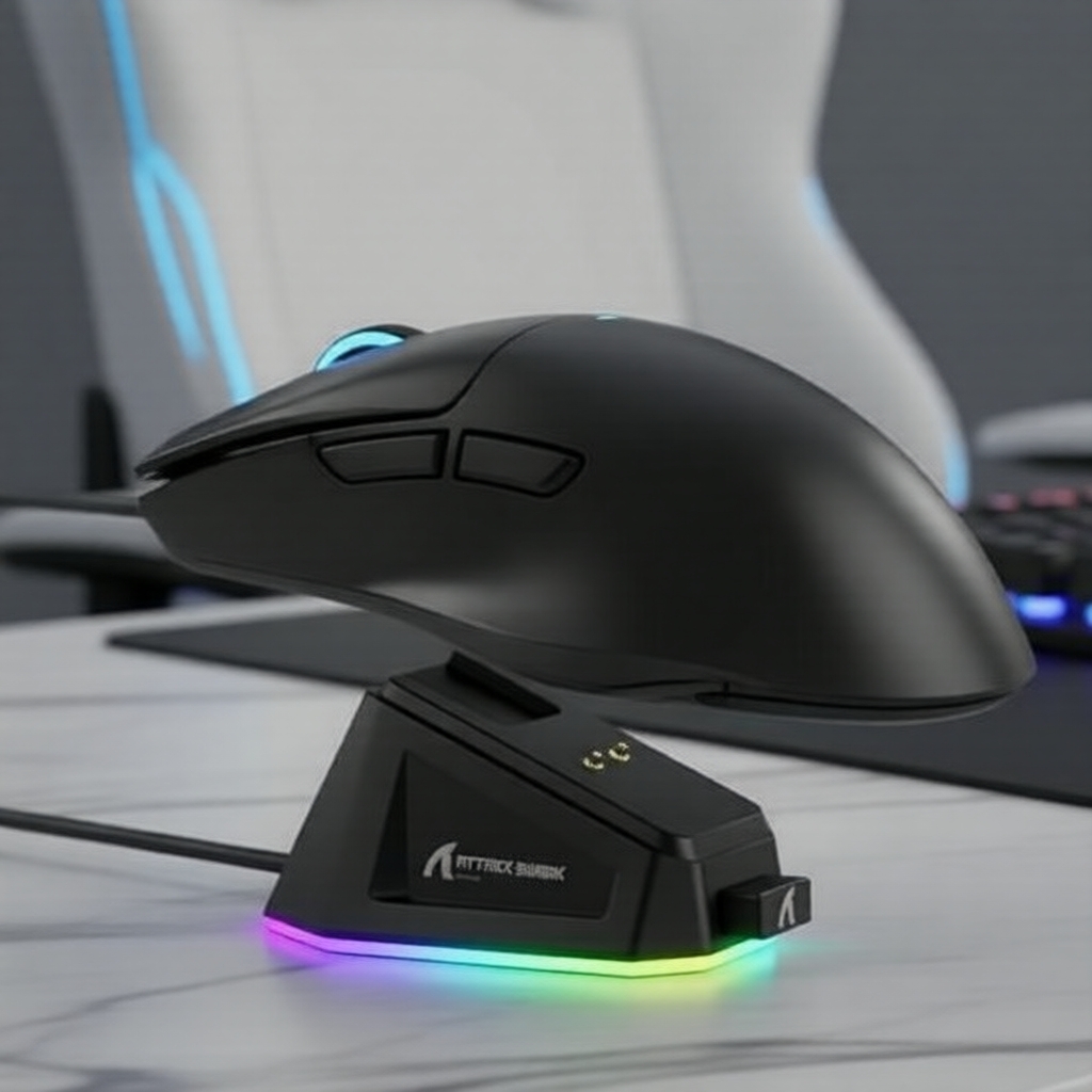 Mouse Gamer Attack Shark X11 Paw3311 Ultra-Leve, 3 Modos, RGB, Dock Magnético, PC