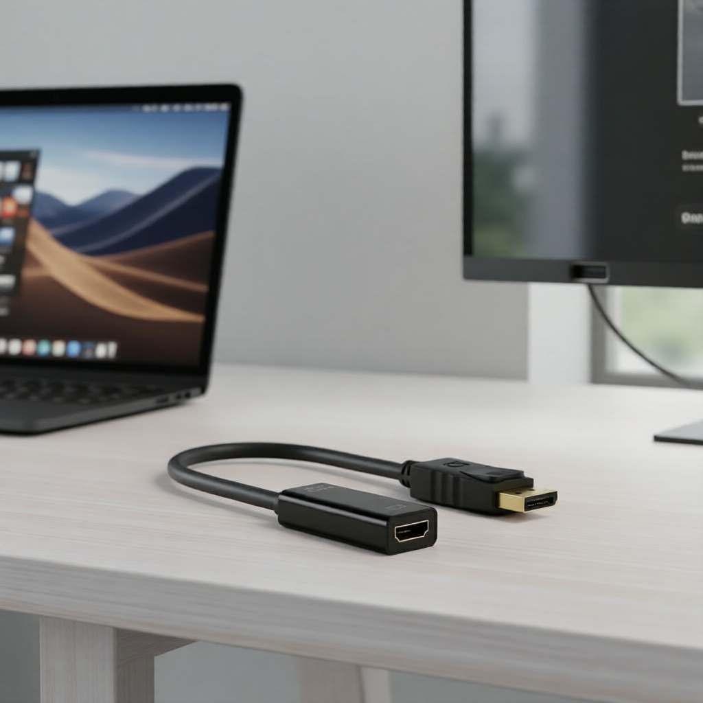 Adaptador DP macho para HDMI fêmea 4K, conversor de vídeo DisplayPort para HDTV para laptop e PC
