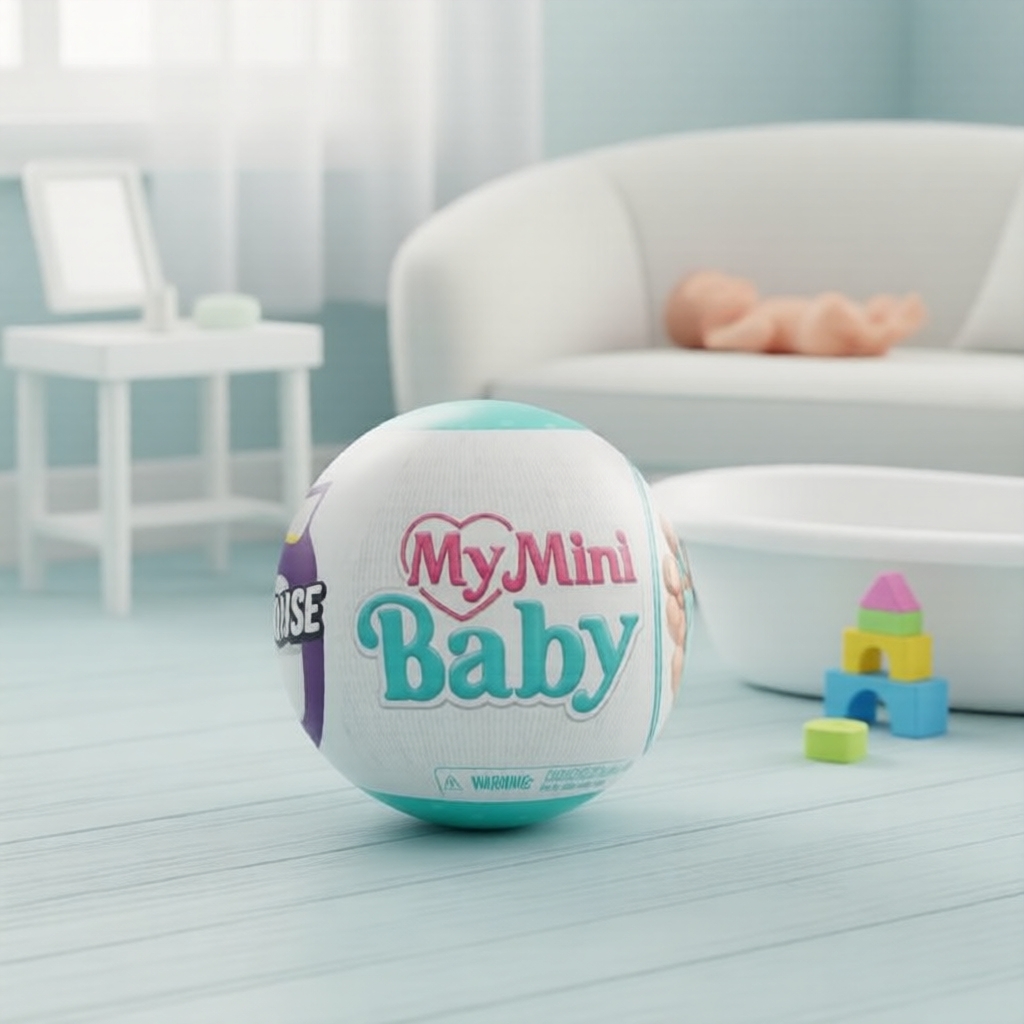 ZURU Minha Boneca Mini Baby Surprise, Conjunto de Brincadeira com Carrinho de Bebê Colorido com Bolinhas + Manta de