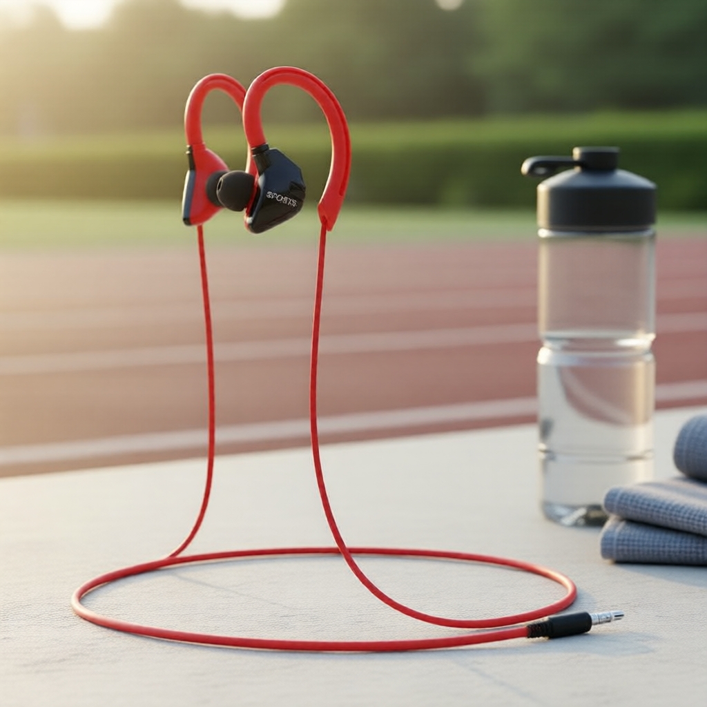 SPRISE G3 Fones de ouvido esportivos com fio intra-auriculares - IPX5 à prova d'água, conector de 3,5 mm, ganchos de