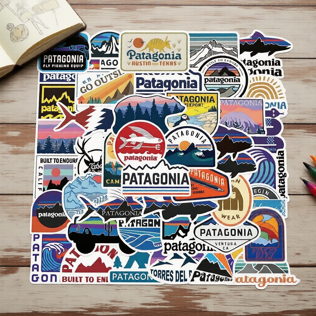 Pacote de Adesivos para Camping de Aventura (55 unidades) - Decalques de Vinil à Prova d'Água para Mochilas, Cadernos e