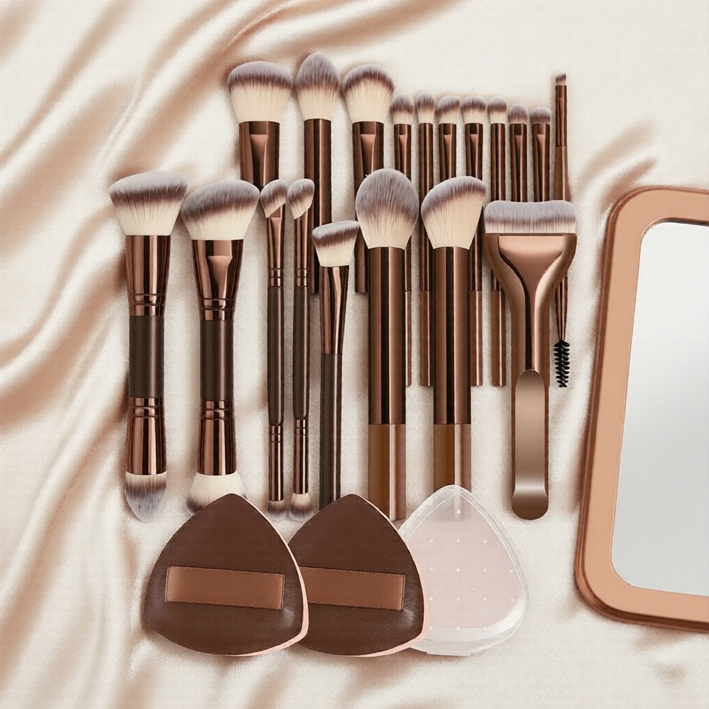 Conjunto Profissional de Pincéis de Maquiagem 6/10/18/22 Peças, Portátil para Viagem, Kit de Ferramentas Multifuncional