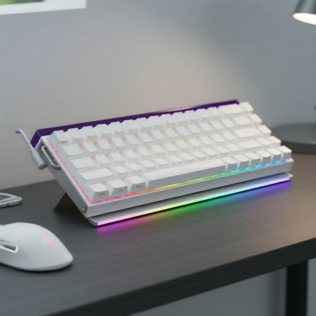 Teclado Mecânico AULA HERO 68HE 68 Teclas RGB Pudding com Fio 8kHz Gatilho Rápido Magnético Hot-Swappable