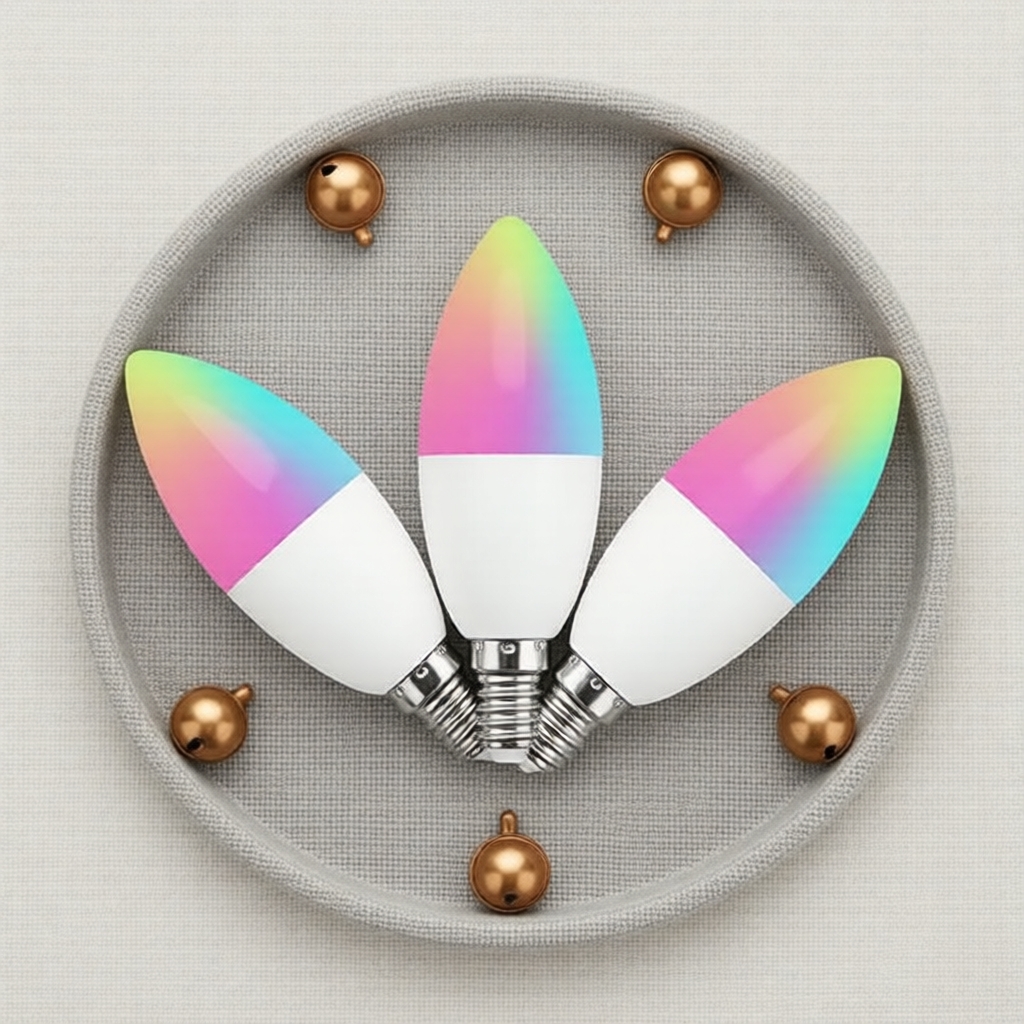 Lâmpada LED RGB Inteligente SAIMILI EWelink E14 WiFi, compatível com Alexa/Google Home, 1 unidade
