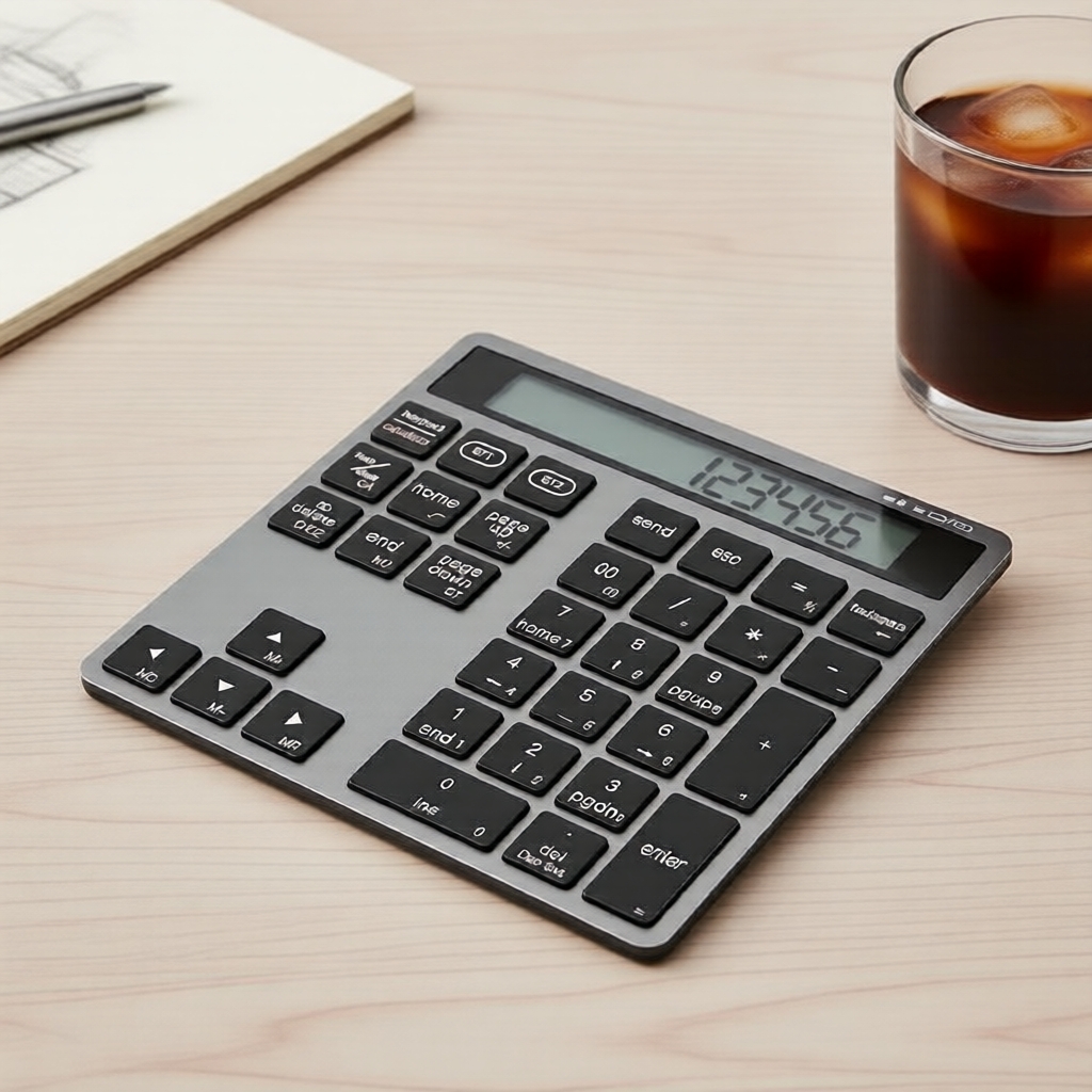 Teclado Numérico Bluetooth Recarregável para Laptops, Teclado Sem Fio com Modo Duplo e Display