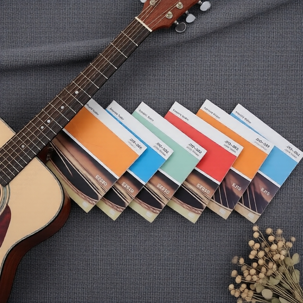 Cordas para Violão Folk Conjunto de 6 Cordas 0,11 0,12 Bitola EZ 920 Cordas de Aço Substituição para Violão Acústico