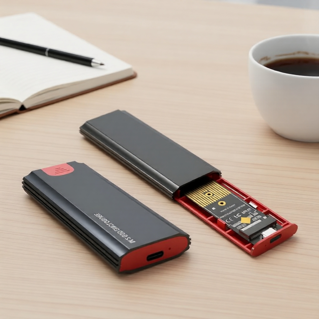 Gabinete SSD USB 3.1 Gen2 USB-C M.2 NVMe/SATA, 10 Gbps, compatível com M e B+M, adaptador externo para PC
