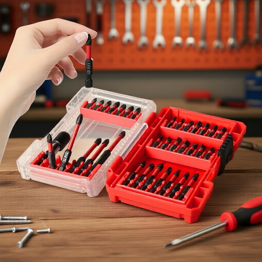 Conjunto de 35 peças de bits de aço S2 de alta resistência para parafusadeiras, com classificação de impacto, com caixa