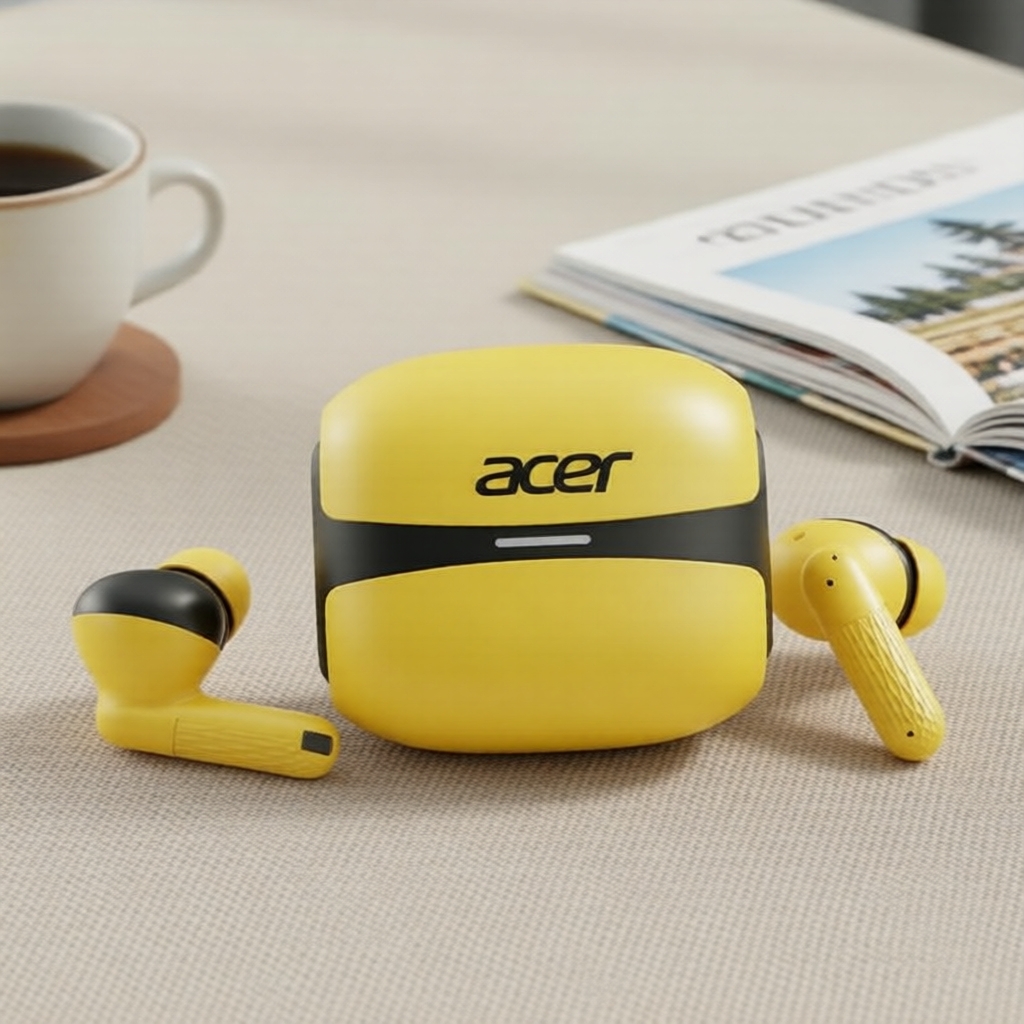 Fones de ouvido Acer OHR548 TWS, HiFi Bluetooth com cancelamento de ruído ENC para chamadas HD, ideais para música e uso