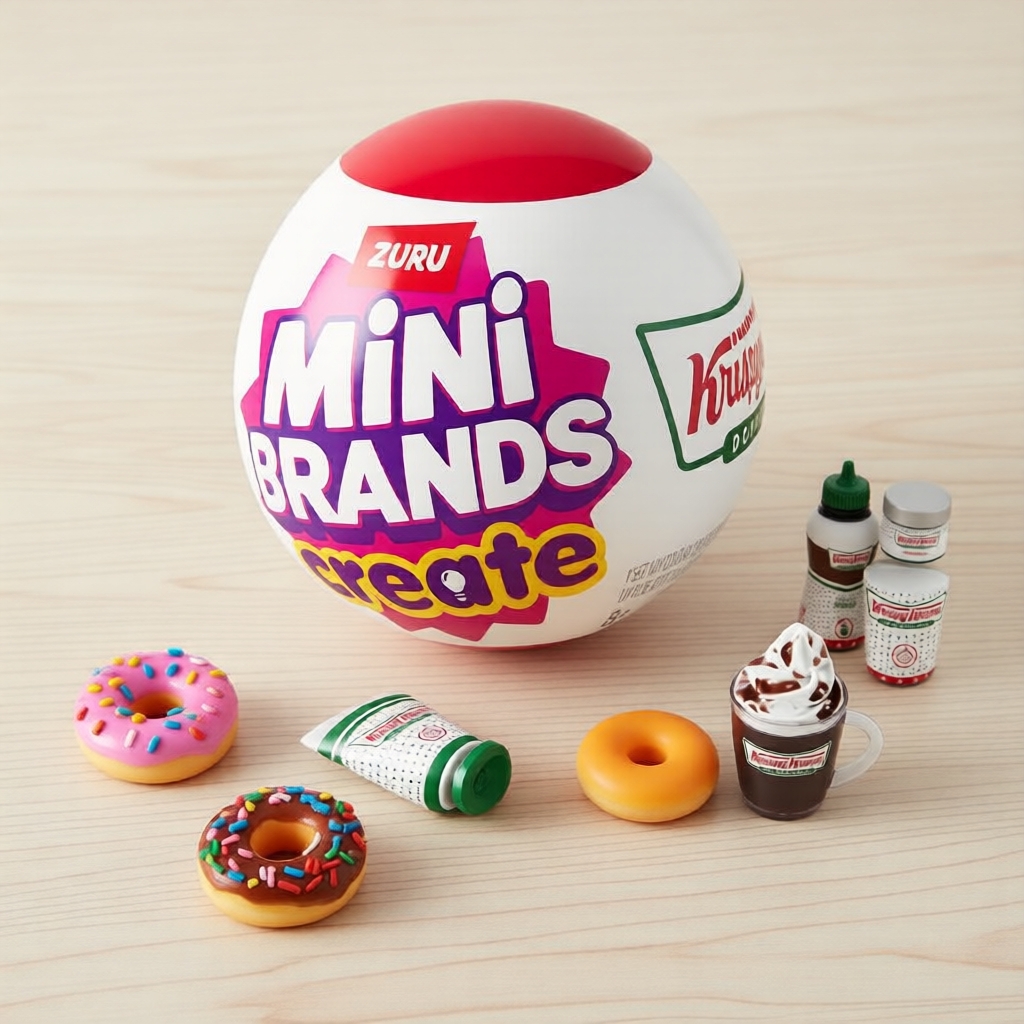 Cápsula Surpresa ZURU Mini Brands Crie Krispy Kreme – Kit de Mini Donuteria de B