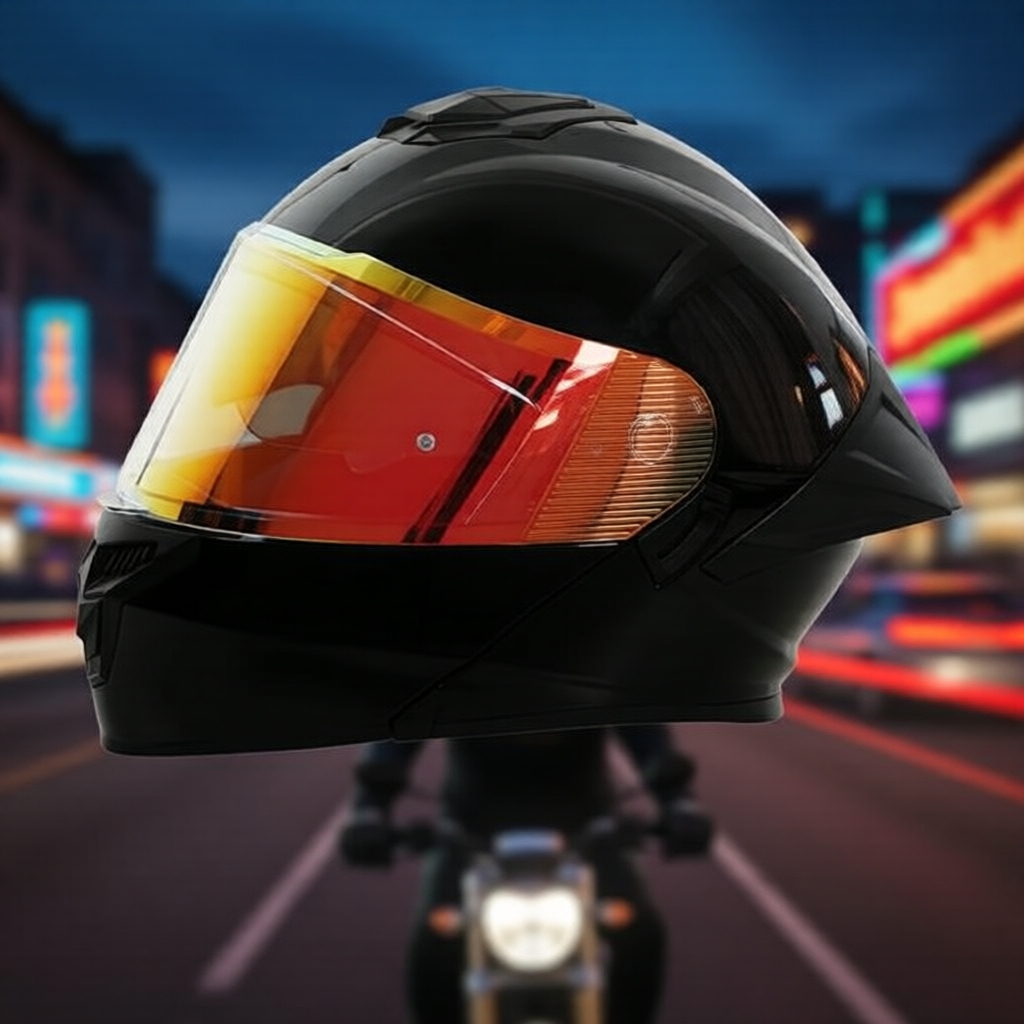 Capacete de motocicleta com viseira dupla articulável para 4 estações, de rosto 