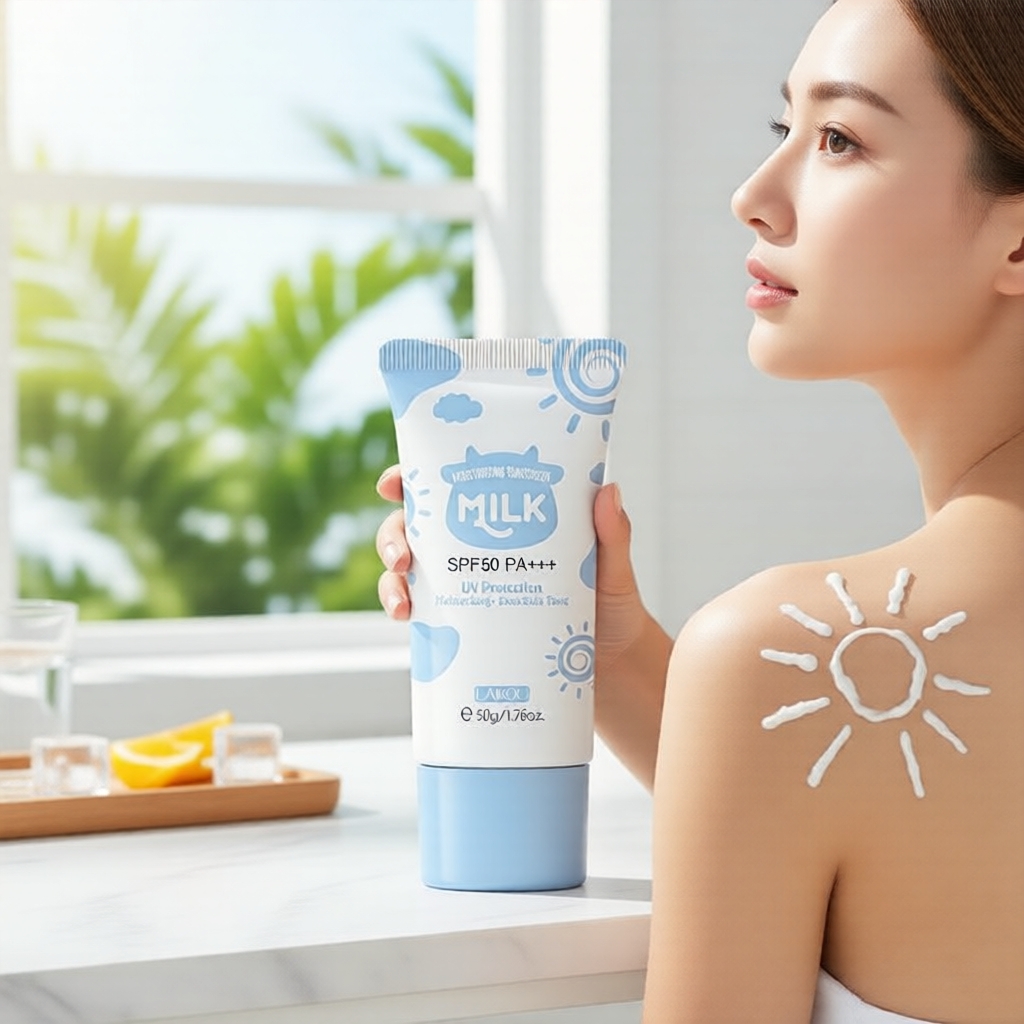 LAIKOU Protetor Solar 50g FPS50 PA+++ – Brilho Radiante, Hidratação e Proteção UVA/UVB