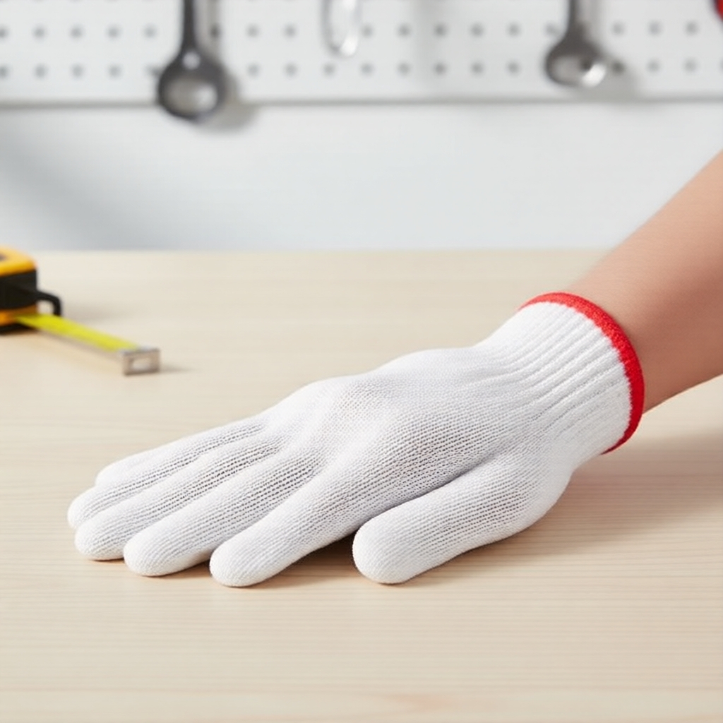 Luvas de Trabalho de Nylon Reforçado e Antiderrapante em Pacote por Atacado para Canteiros de Obras, Nylon de Alta
