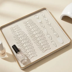 Conjunto de 120 unhas postiças de acrílico transparente para balé, pontas para pressionar, tamanhos mistos para unhas