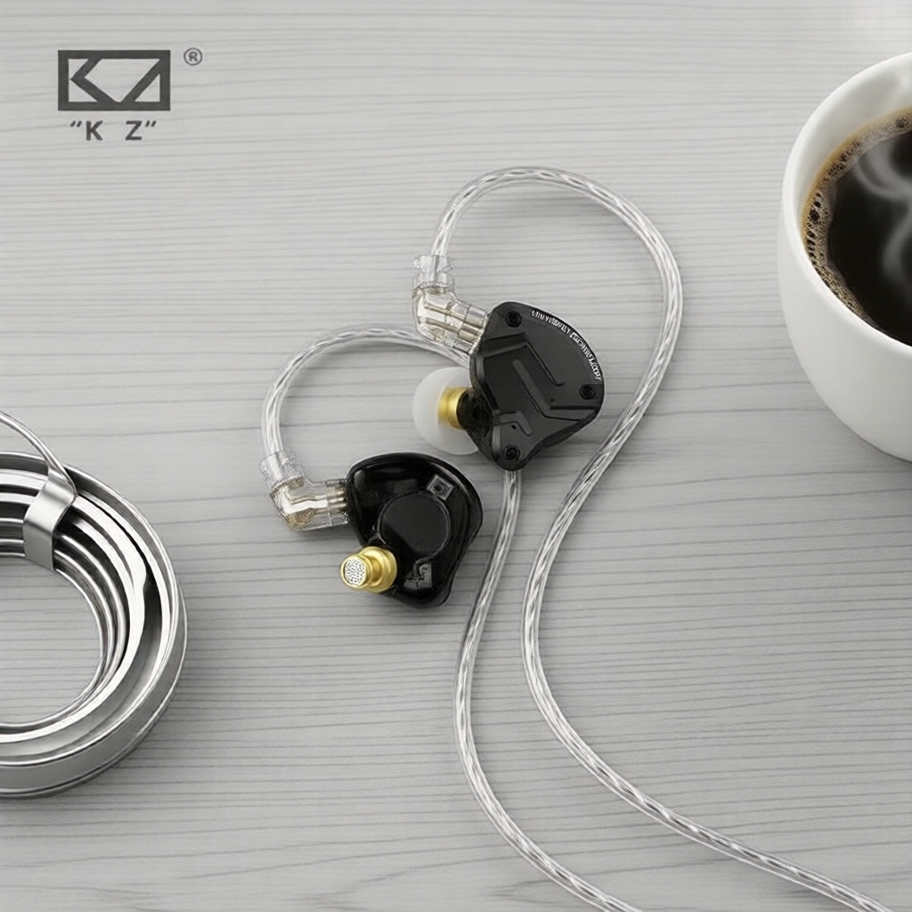 KZ ZS10 Pro 1 fone de ouvido dinâmico 4 armadura equilibrada HiFi, intra-auricular esportivo, híbrido de metal,