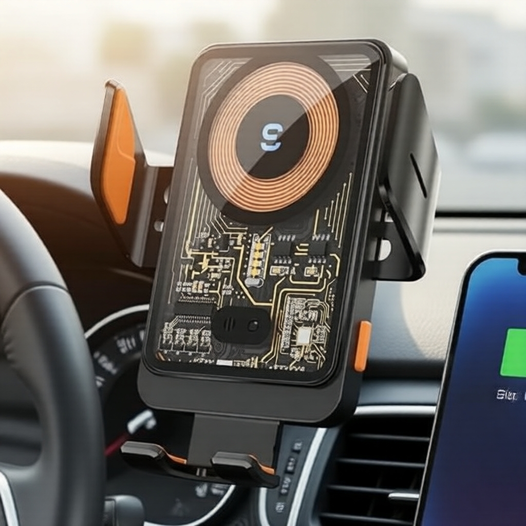 Essager Suporte Veicular Magnético para Carro 15W, Carregamento Sem Fio, Braço de Fixação Automático, Encosto de Painel