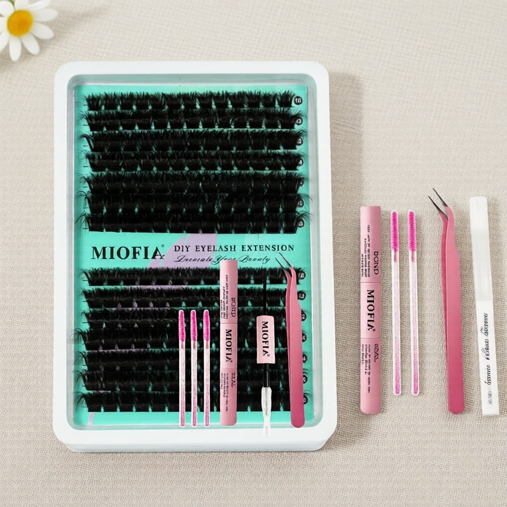 Kit de extensão de cílios 3D, espessura 10-18 mm, ideal para novos usuários