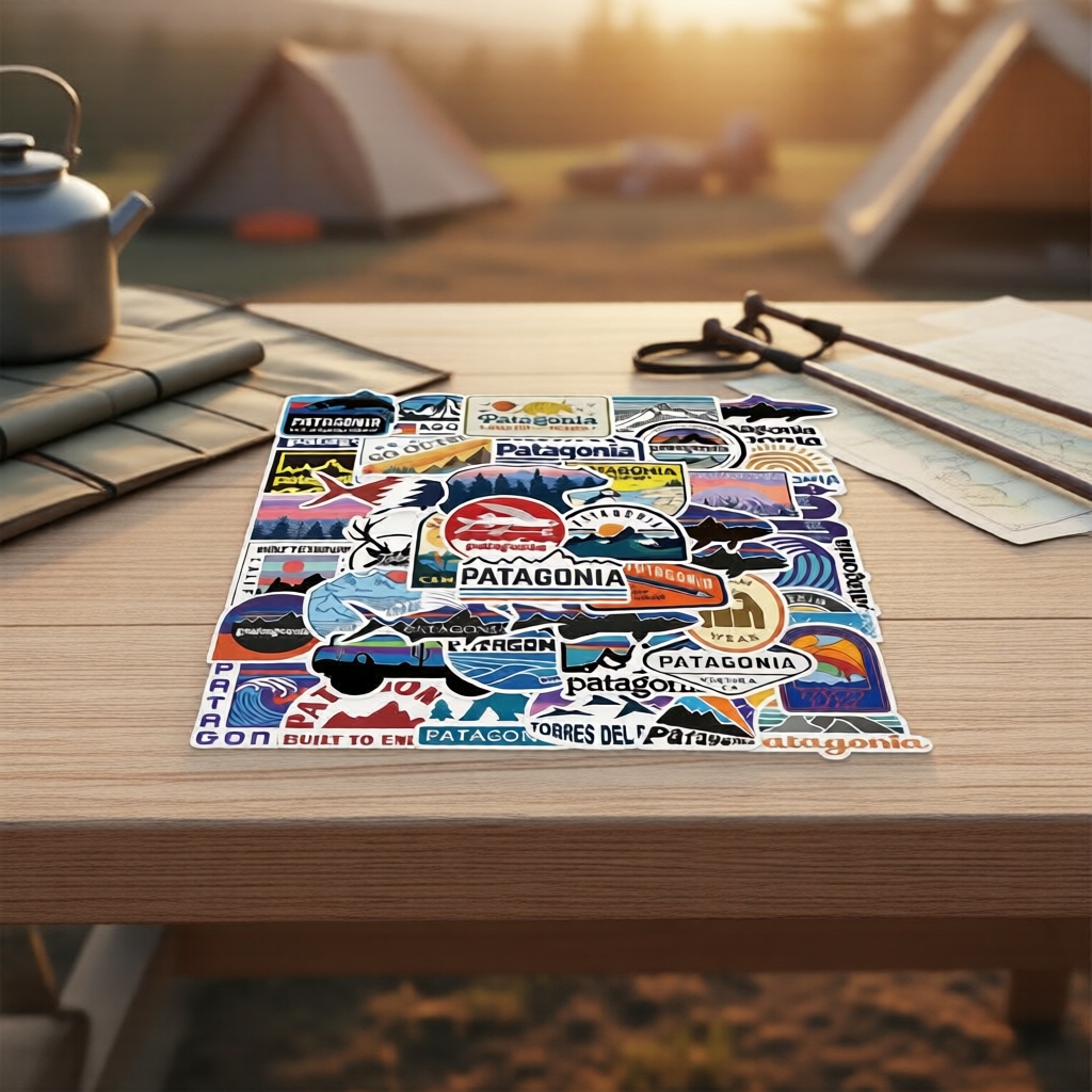 55 adesivos à prova d’água para camping - decalques vinílicos para malas, garrafas de água e cadernos (aventura fofa)