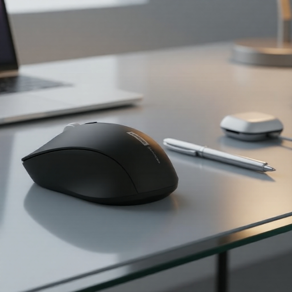 Mouse Ergonômico Silencioso Sem Fio Lenovo para Empresas | Compatível com Várias Plataformas 2.4G | Pilhas Não Incluídas