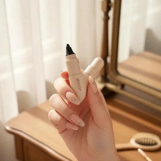 Delineador à prova de suor com selo de duas pontas – Caneta delineadora com carimbo de asa giratório