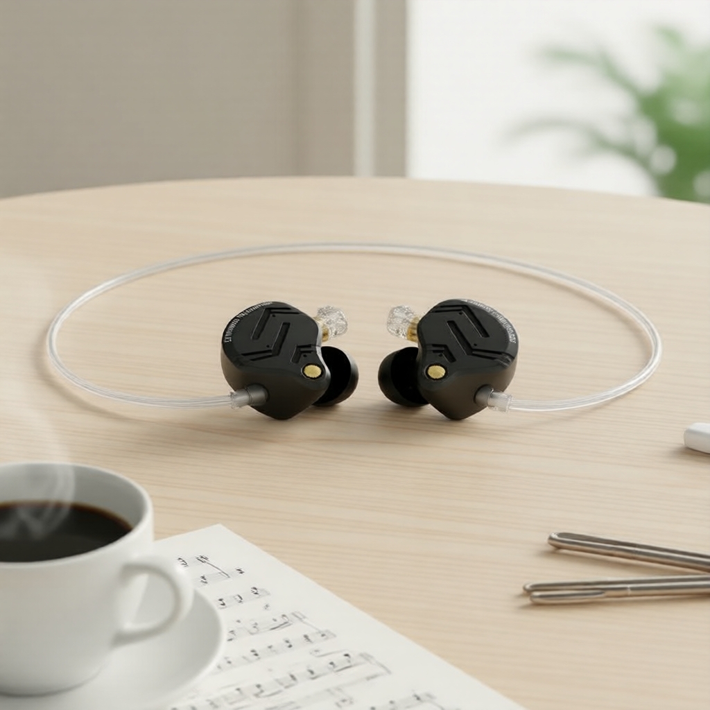 KZ ZS12 PRO X Fone de Ouvido Intra-Auricular HiFi, 1DD 5BA Híbrido, Fio com Cabo