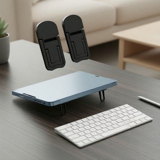 2 unidades de suporte portátil dobrável para laptop mini, suporte de mesa ajustável com elevação para teclado