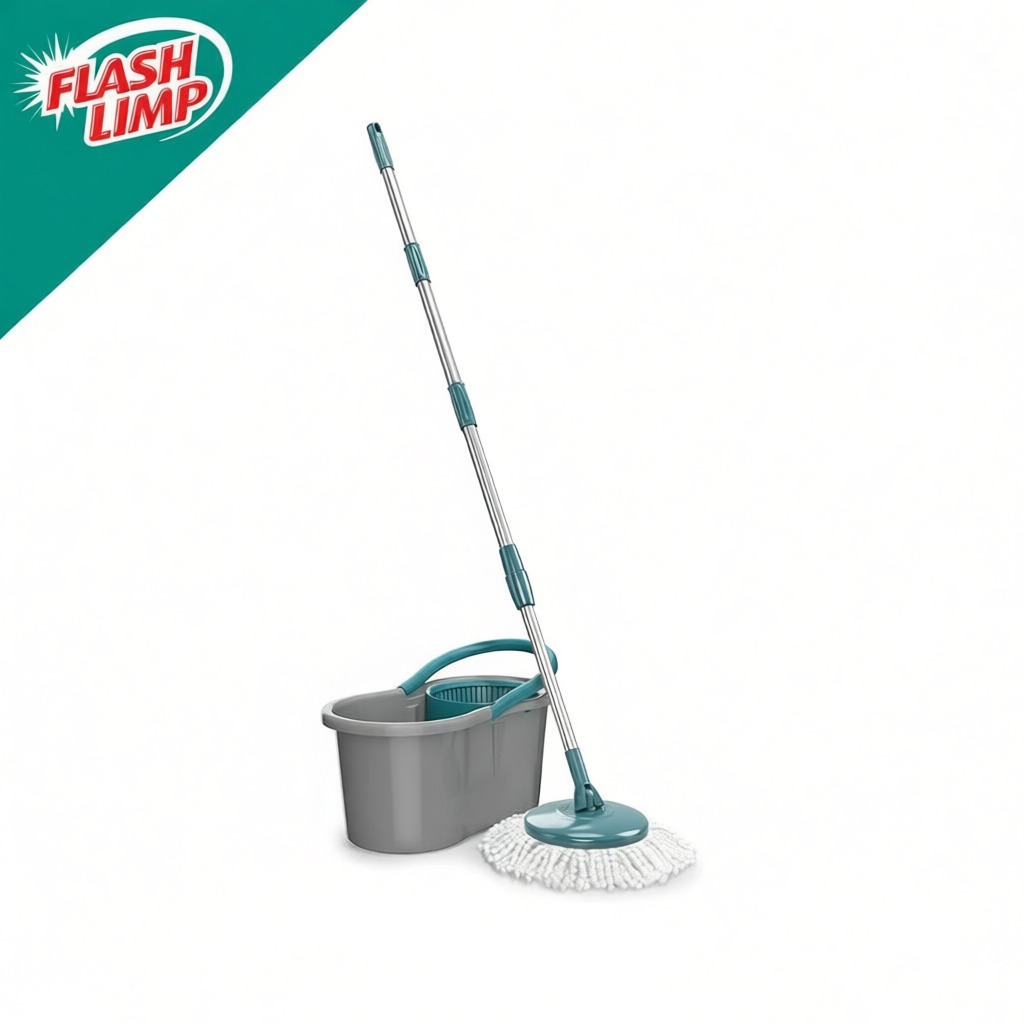 Mop Giratório com Balde 8L - MOP5010 Flash Limp: Praticidade e Eficiência para Pisos Frios, Sintéticos e Madeira