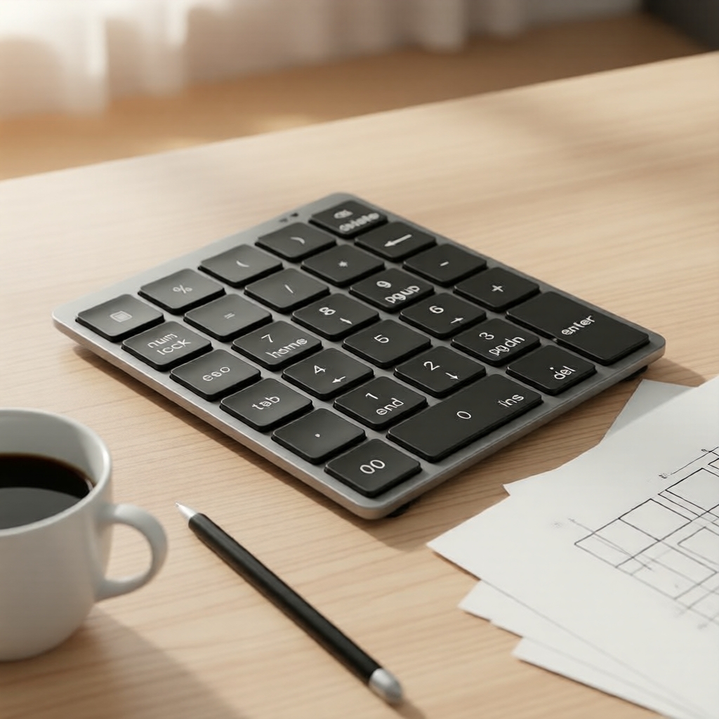 Teclado numérico Bluetooth 28 teclas em alumínio, com hub USB, recarregável, ideal para tarefas contábeis