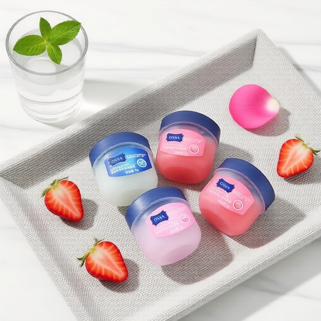 Conjunto de Cuidado Labial 4 Peças: Máscaras Coloridas & Balm Reparador, Antirrugas Labiais