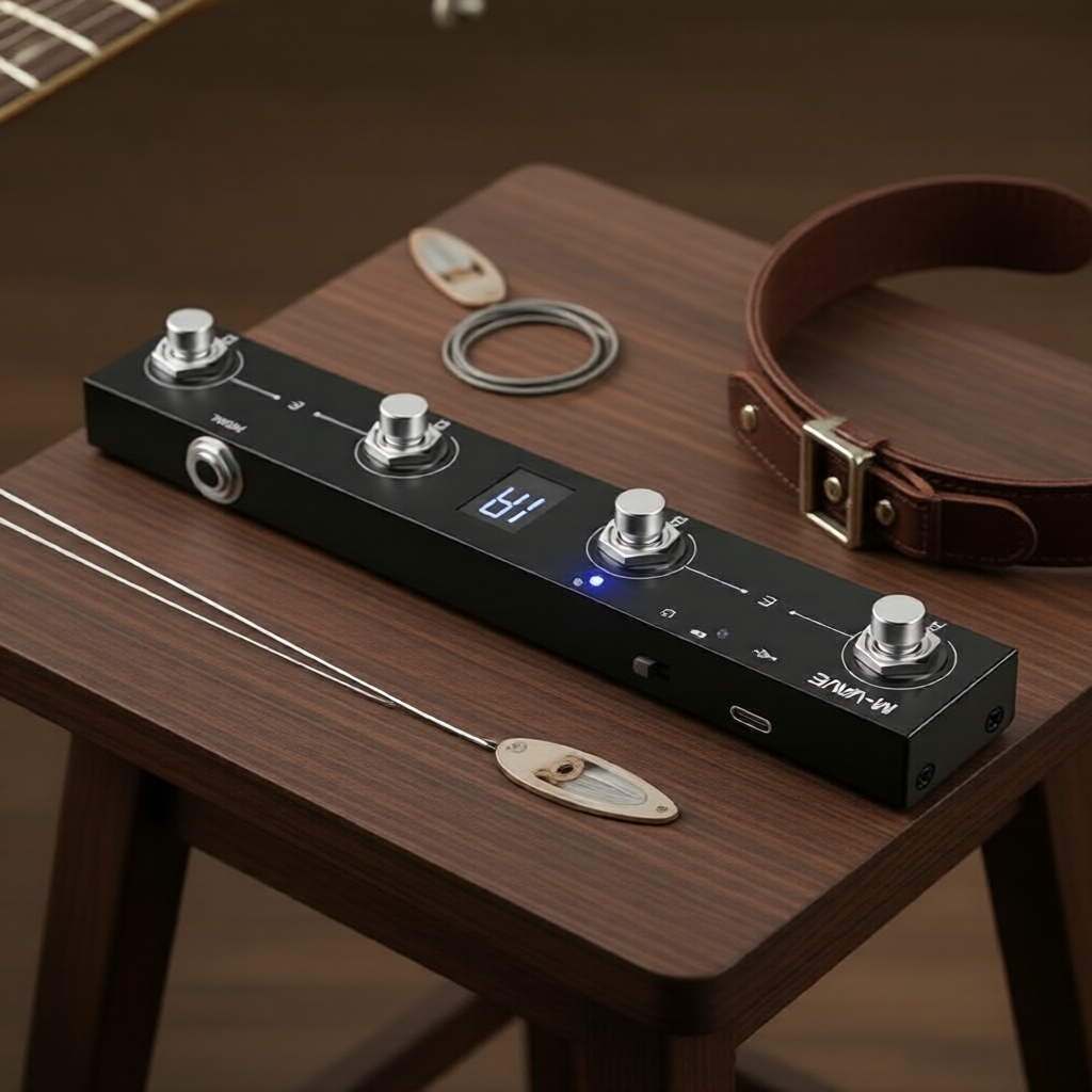 M-VAVE Chocolate Plus 4-Button Pedal MIDI para Teclados Profissionais e Controle Flipper