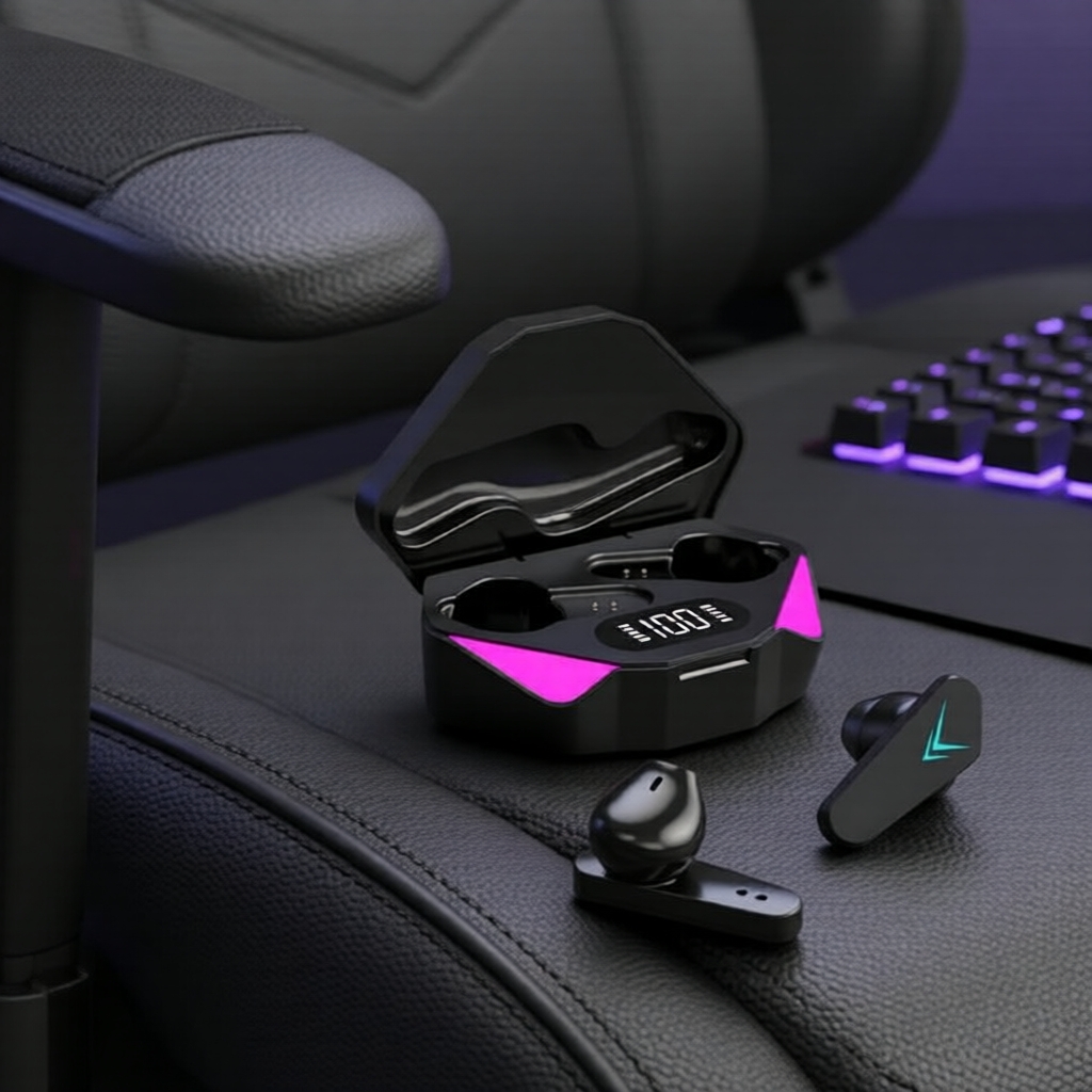 Fones de ouvido Bluetooth TWS, leves, com display LED, fones gamer com microfone, para música, uso diário, viagens e