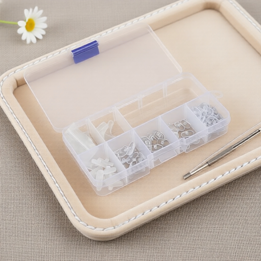Kit Profissional de Reparo de Óculos - Parafusos e Almofadas de Nariz Sortidos para Uso Doméstico e Ópticas