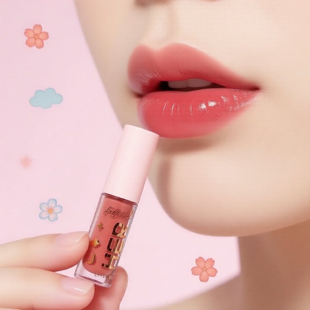 Brilho Labial em Gel à Prova d’Água - Longa Duração, Acabamento Brilhante e Não Pegajoso para Uso Diário