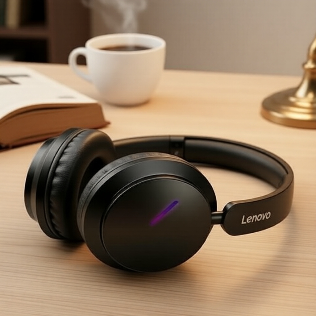 Fone de Ouvido Gamer Sem Fio Bluetooth 5.4 Lenovo, Som Surround 8.0, Drivers de 40mm, Latência Baixa, Over-Ear, com