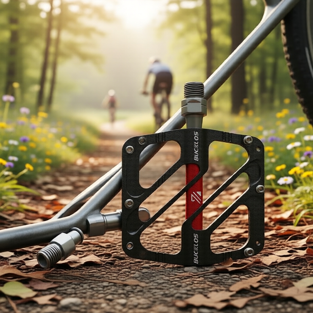 BUCKLOS Pedais MTB de 3 Rolamentos Ultraleves – Pedais Planos Antiderrapantes para Estrada e Mountain Bike