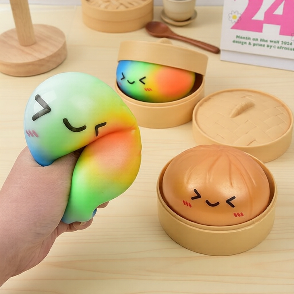 Bola de alívio de estresse macia e colorida – Brinquedo antiestresse para adultos e crianças