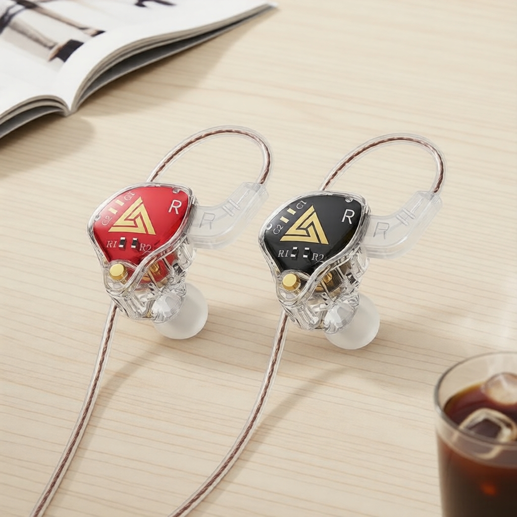 Monitores intra-auriculares com fio QKZ AKX 3,5 mm, fones de ouvido IEM com microfone, fones de ouvido estéreo AUX para