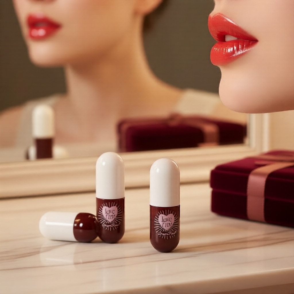 Conjunto de Mini Espelho e Brilho Labial DRAGON RANEE: Batom de Vidro Brilhante para Iniciantes