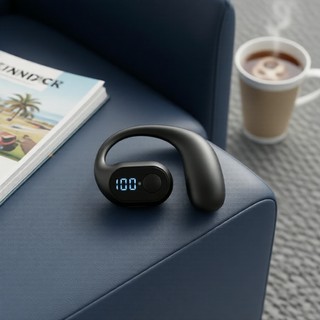 Fones de Ouvido Bluetooth Sem Fio com Gancho de Orelha, Cor Preto, Mono, à Prova d'Água, …