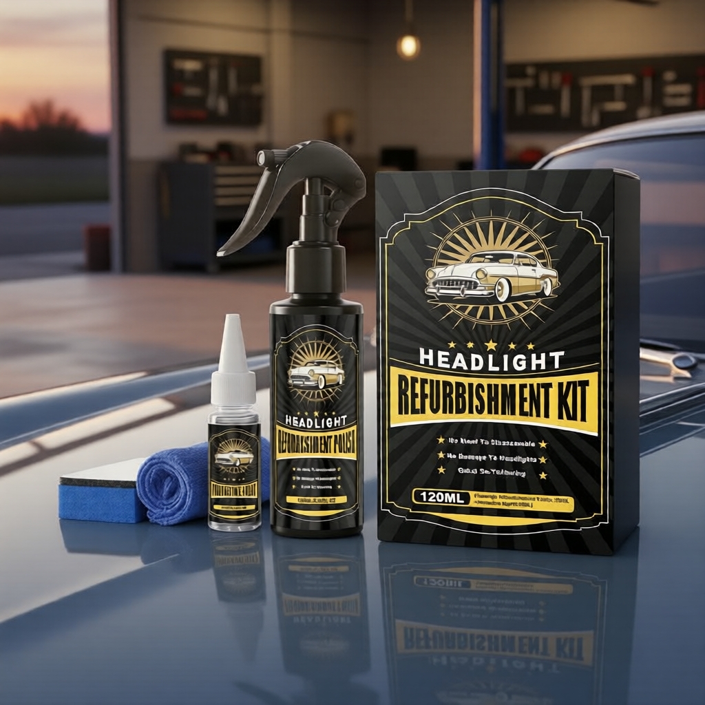 Conjunto de Restaurador de Faróis de Carro 100ml - Cera Composta com Selador Protetor