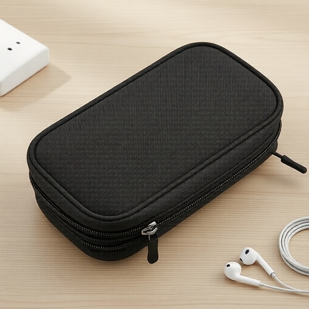 Bolsa Compacta de Armazenamento de Cabos à Prova d'Água: Organizador de Tecido Oxford para Eletrônicos e Acessórios