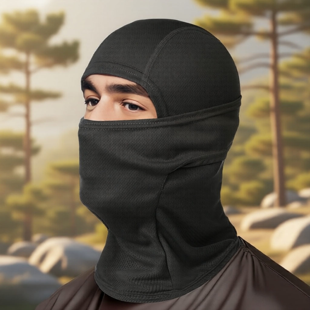 Balaclava Preta Respirável Máscara Facial Total para Motocicleta com Proteção UV e Conforto o Dia Todo