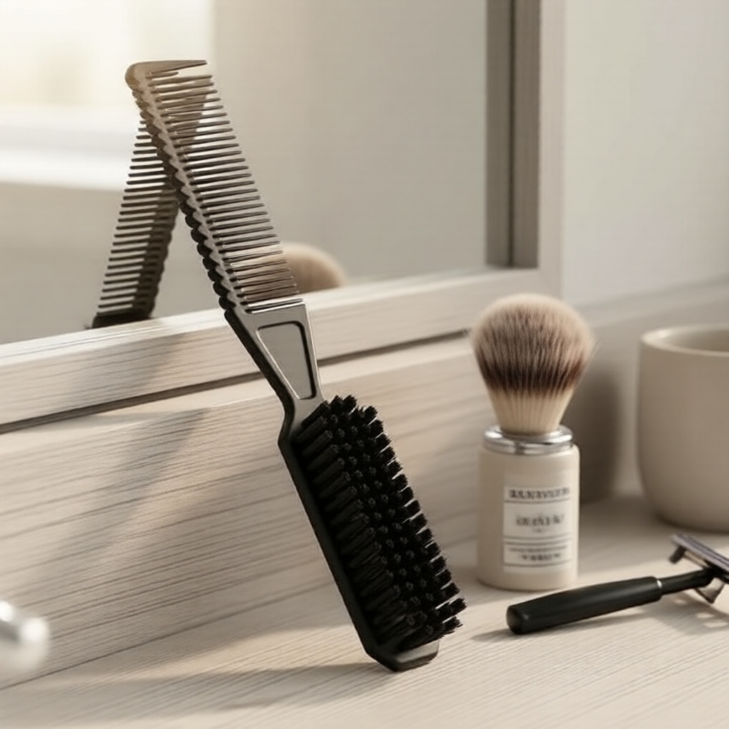 Escova Premium de Modelar para Cabelos e Barba – Ferramenta Versátil para Homens